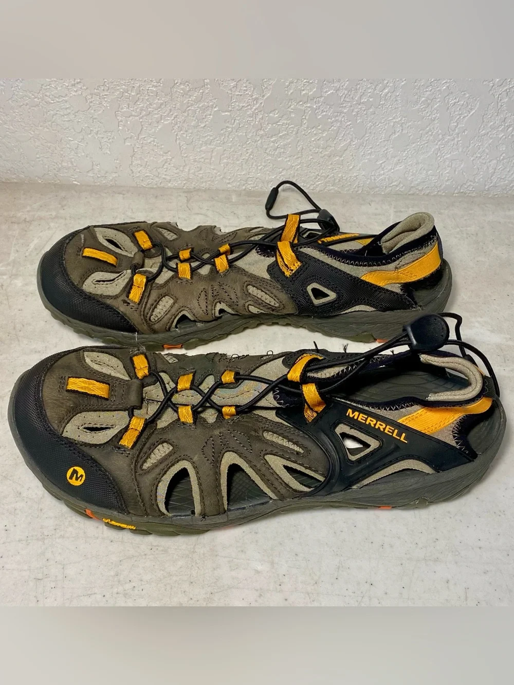 Merrell All Out Blaze Sieve Shoes Mens 9 Hiking Water Sandals Taupe Black Orange